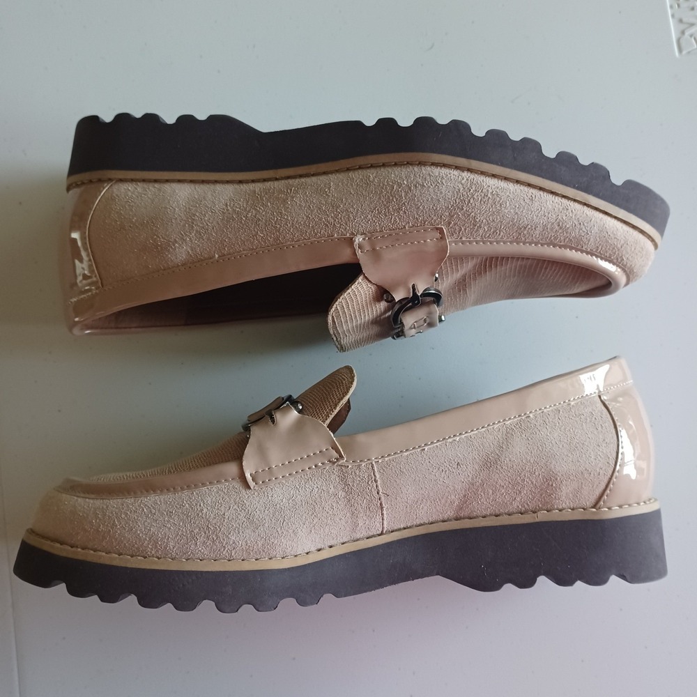Donald Pliner Womens Blush Pink Leather Lug Sole Bit Loafers HPCLIO-CS Size 10M - Picture 3 of 16